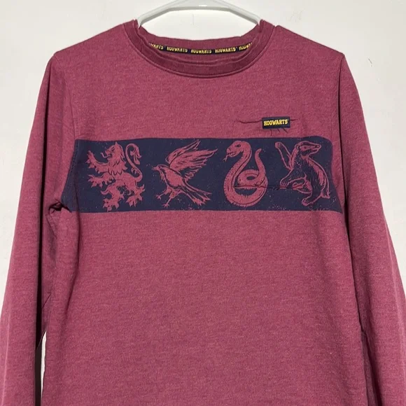 Harry Potter Maroon Long Sleeve Hogwarts All 4 Houses Sweater Size XL - Picture 2 of 8